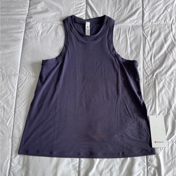 New Lululemon Women's Jersey Training Tank Top Size 10 Purple NFAL Waist length - Picture 1 of 7